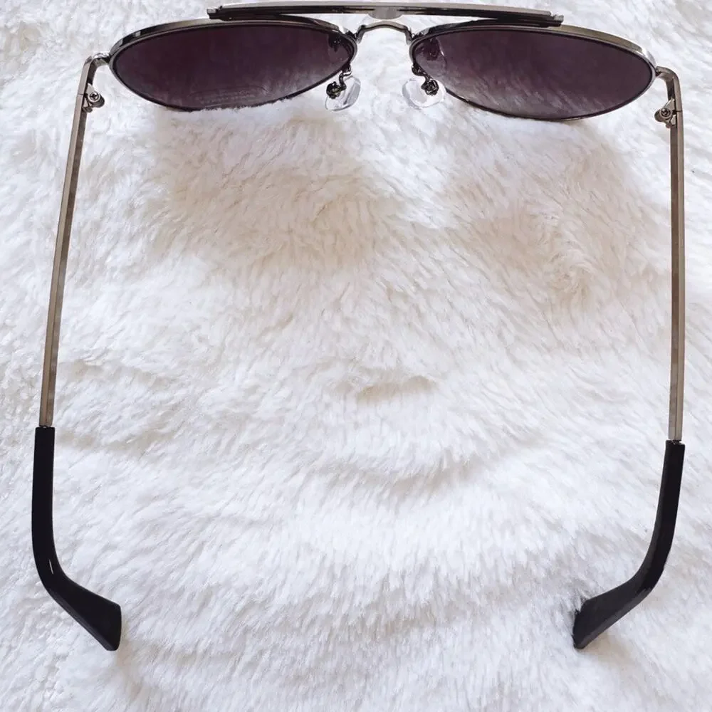 Donna Black W/ Silver Rim Aviator Sunglasses